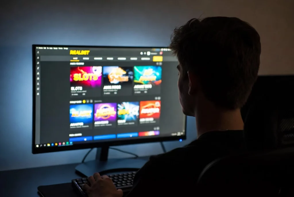 Man playing at REALBET